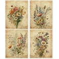 thumbnail image 1 of Vintage Floral Wall Art Poster Prints Set of 4, Retro Floral Wall Art, Wildflower Artwork Printing Posters Wall Decor, Botanical Floral Flowers Prints for Living Room Bedroom 8”x10” Unframed, 1 of 6