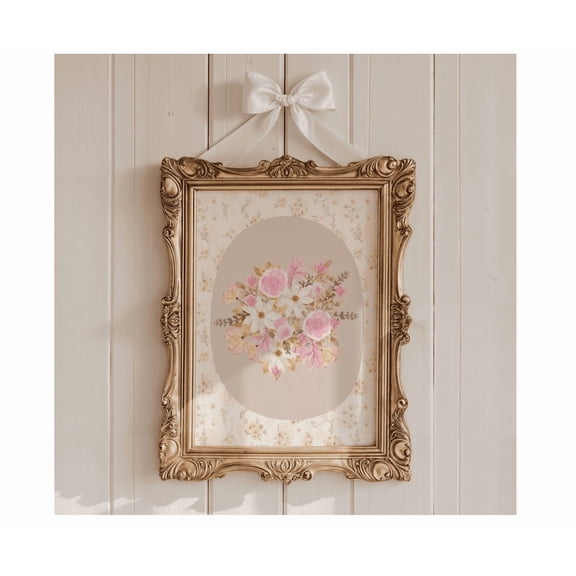 Vintage Floral Wall Poster Cottagecore Decor Light Academia Wall Art Coquette Wall Art Preppy Wall Art Nursery Botanical Art