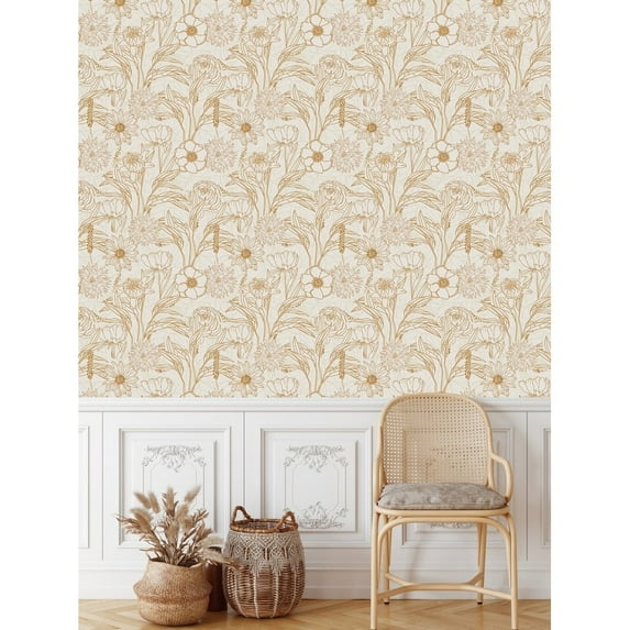 Vintage Floral Wallpaper Peel-and-Stick - 25"W x 125"H