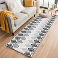 thumbnail image 1 of Vintage Floral Washable Runner Rugs 2'x6', Black Gray Flower Pattern Country Gradient Low Pile Throw Entryway Rug Non-Slip Sturdy Edge Binding Carpet for Indoor Bedside Entrance Bedside, 1 of 9