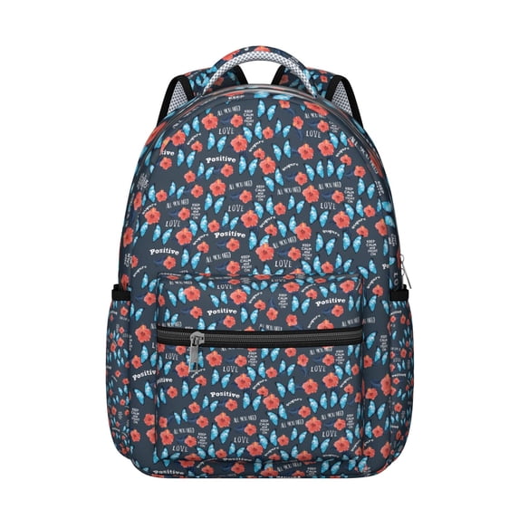 Vintage Floral Waterproof Bookbag - Lightweight Durable Backpack for Teens with Padded Straps