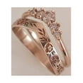 thumbnail image 1 of Vintage Floral Wedding Ring Set, Rhinestone-Accented Band for Anniversary, Elegant Paired Design, 1 of 4