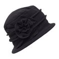 thumbnail image 1 of Vintage Floral Wool Cloche Hat For Women 1920s Winter Hat Stylish Warm Headwear, 1 of 3