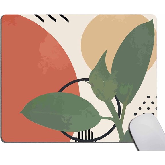 Vintage Floral and Geometric Gaming Mouse Pad, Non-Slip Rubber Base Mouse Mat, 9.5 x 7.9 Inch