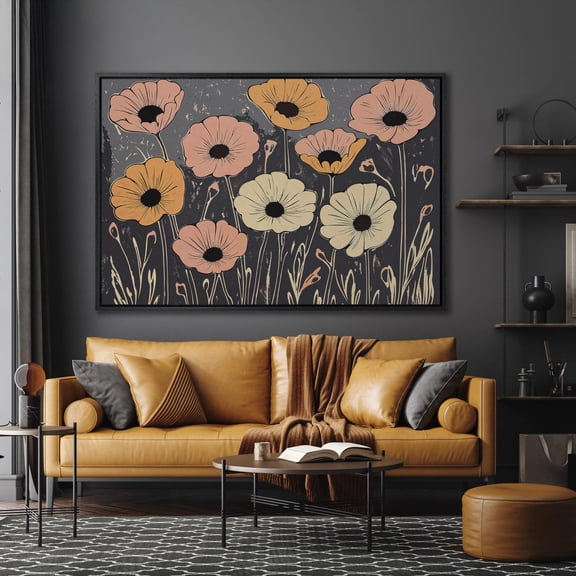 Vintage Floral poster, Wall Art with Pastel Flowers, Ready to Hang Botanical, Her, Bedroom Decor Unframed Paper Print