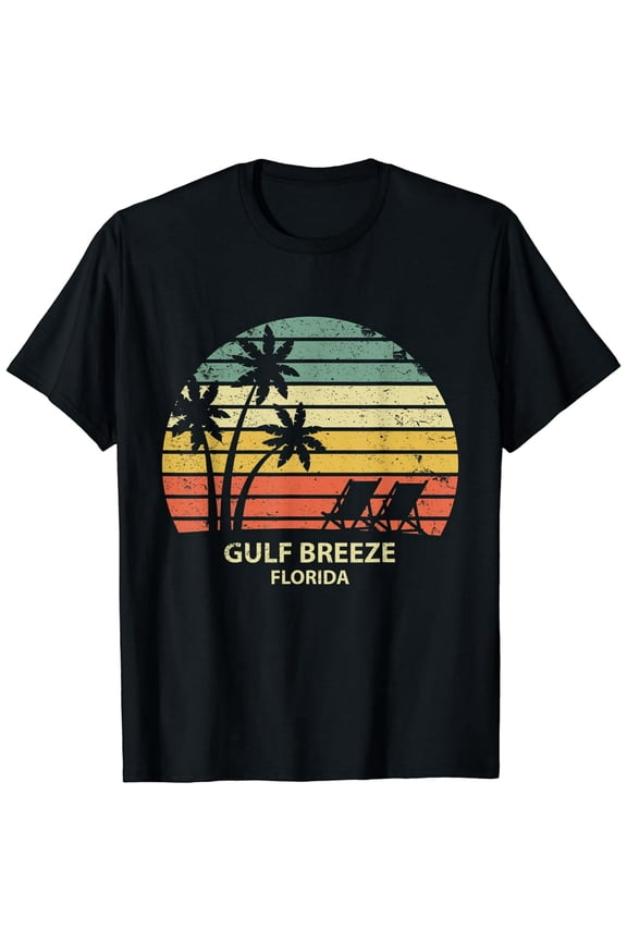 Vintage Florida Gulf Breeze Beach T Shirt Cool Retro Tee T-Shirt