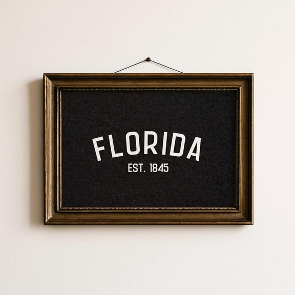 Vintage Florida Typography Poster Retro State Art, Unframed Poster