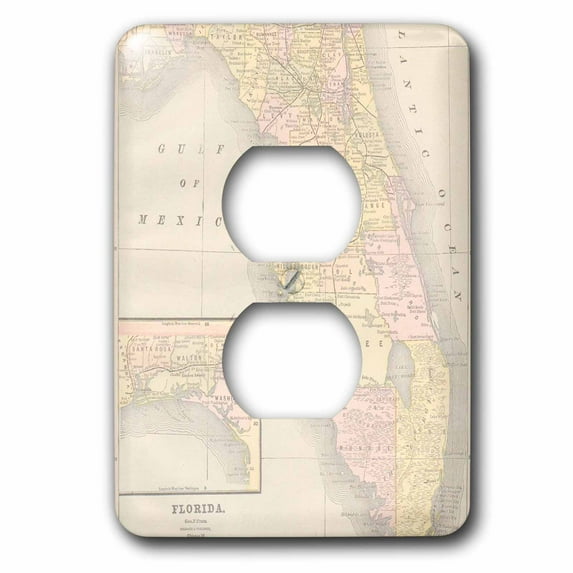 Vintage Florida USA map 2 plug outlet cover lsp-178861-6