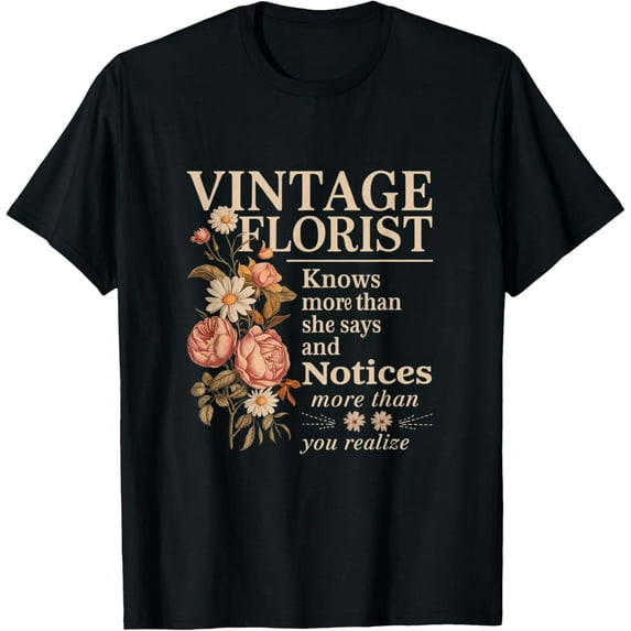 Vintage Florist Definition Floral T-Shirt