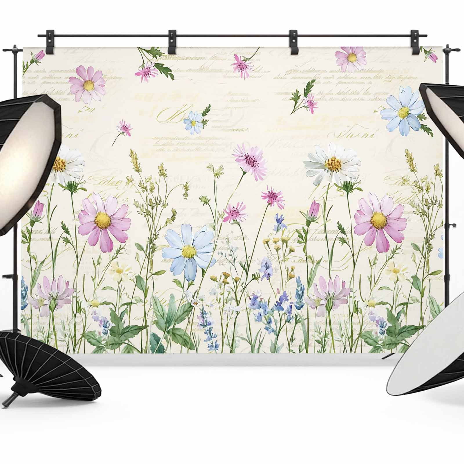 Botanical Backdrop Vintage Flower Backdrop for Photography,Fabric Photo Background ...