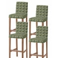 thumbnail image 1 of Vintage Flower Bar Stool Covers Set of 4, Green Spring Floral Leaves Pastoral Birds Plants Stretch Bar Chair Covers with Backs, Removable Pub Counter Height Chair Cover for Kitchen Dining Room Cafe, 1 of 7