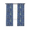 thumbnail image 1 of Vintage Flower Bird Butterfly Herb Blackout Curtains for Bedroom Living Room, Country Garden Blue Green 45 In Long Thermal Insulated Room Darkening Drapes Grommet Window Treatments, 42 x 45 In, 1 of 9