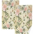 thumbnail image 1 of Vintage Flower Birds Hand Towels Set of 2, Highly Absorbent Soft Washcloth Face Towels Bathroom Decorative Towel for Beach Gym Spa Shower, 16x28In, 1 of 7