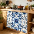 thumbnail image 1 of Vintage Flower Cabinet Curtains for Kitchen 35"W x 35"L, Greek Cobalt Blue Mandalas Floral Tile Texture Laundry Sink Cabinets Magic Tape Short Curtain Privacy Panel for Bathroom Vanity Cabinets, 1 of 9