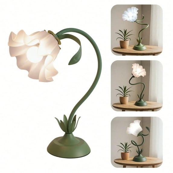 Vintage Flower Desk Lamp - 3-Color Adjustable Cottagecore Lamp for Aesthetic Flower Lamps for Bedrooms and Office