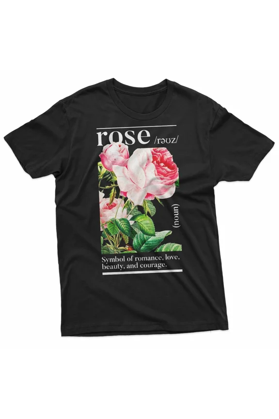 Vintage Flower Dictionary Style Graphic T-Shirt