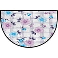 thumbnail image 1 of Vintage Flower Floral Half Round Door Mat, White Plaid Non-Slip Half Circle Area Rug Doormat Washable Half Moon Rug Indoor Entrance Doormat for Kitchen Bedroom Home Decor 24"x36", 1 of 7