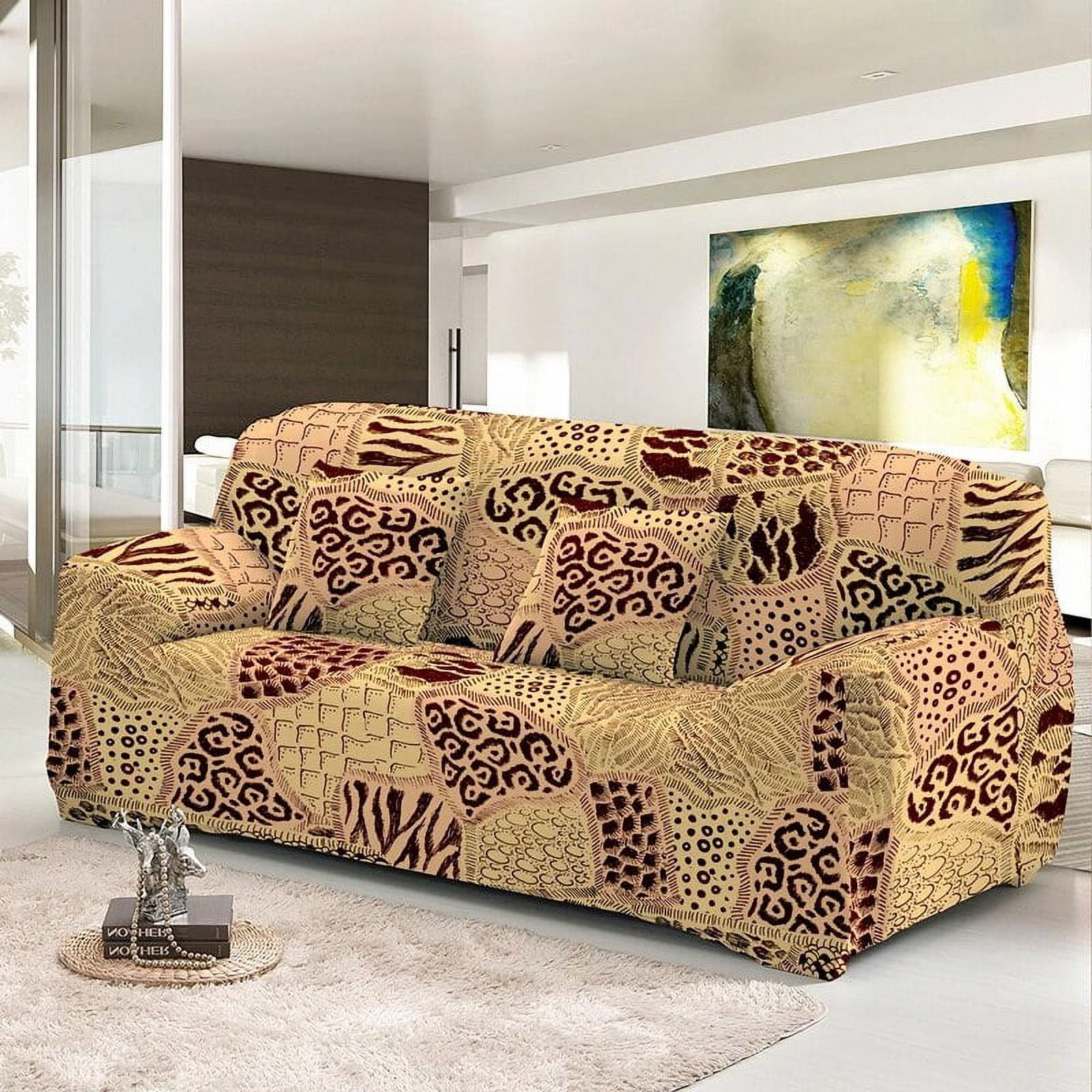 Vintage Flower Gold Chain Design Sofa Covers For Living Room Couch Cover Elastic Slipcover L ...