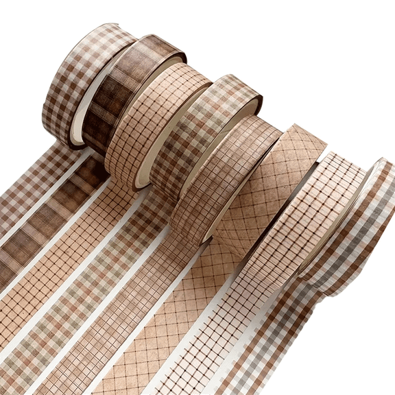 Vintage Flower Grid Travel Landscape Material Collage Washi Tape New Style DIY Journal Stationery,8 x Washi Paper tape,As Shown