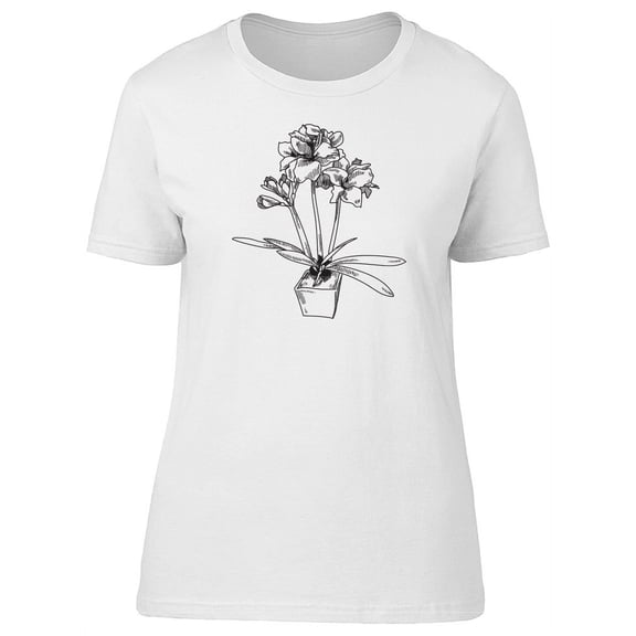 Vintage Flower In A Pot Sketch Tee Women's -Image by Shutterstock