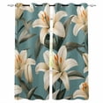 thumbnail image 1 of Vintage Flower Kitchen Curtains Country Lily Floral Botanical Plant Leaf Cafe Short Curtains for Bathroom Blackout Window Curtain Small Window Treatment Drapes for Bedroom Living Room 42"x45"x2, 1 of 9