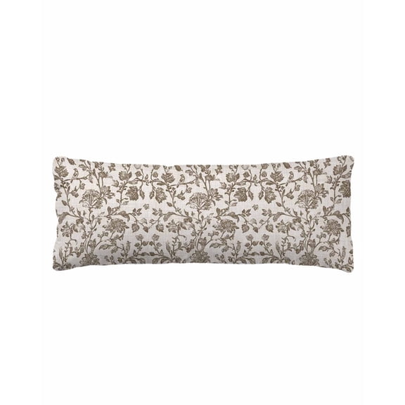 Vintage Flower Leaf Botanical Plant Body Pillow Cover, Pillowcase Protectors with Zipper, Breathable Decorative Throw Pillow Case Cover, Pillow Shams for Couch Sofa 20x54Inch