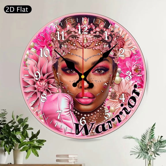 Vintage Flower Market Fresh Cut Round Wall Clock, Rustic Farmhouse Purple Floral Silent Decorative Clock