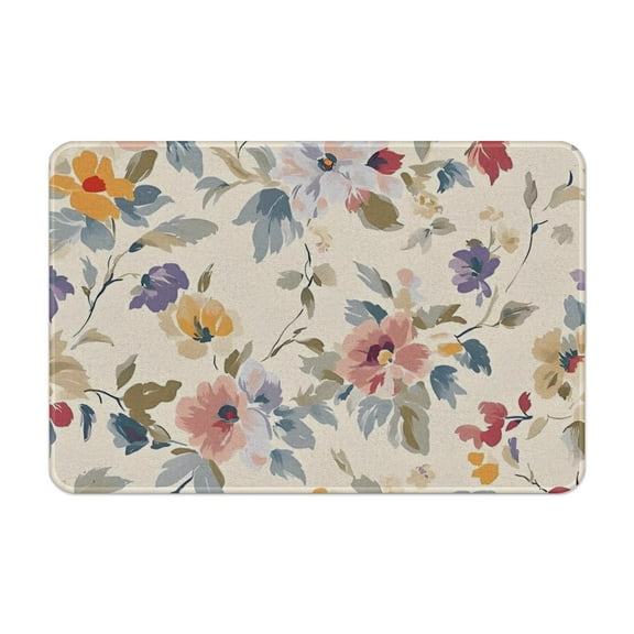Vintage Flower Non Slip Cushioned Anti-Fatigue Floor Mats for Kitchen Sink Office 19.7*31.5IN