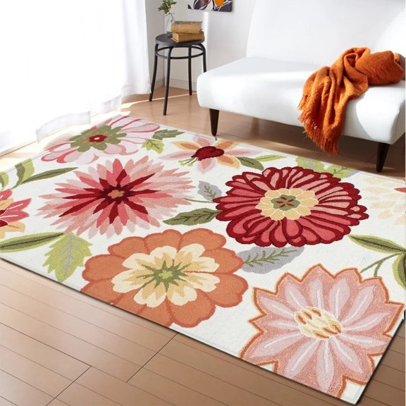 Vintage Flower Oil Painting Floor Carpet Anti-slip Long Strip Cushion Bedroom Mat Toilet Rug Living Room Bathroom Mat Alfombra