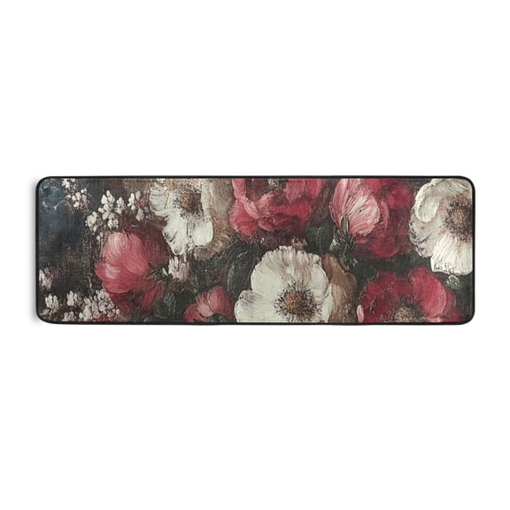 Vintage Flower Oil Painting Runner Rug for Hallways Kitchen Non Slip 2'x 6' Washable Hall Carpet for Bedroom Entryway Laundry Room