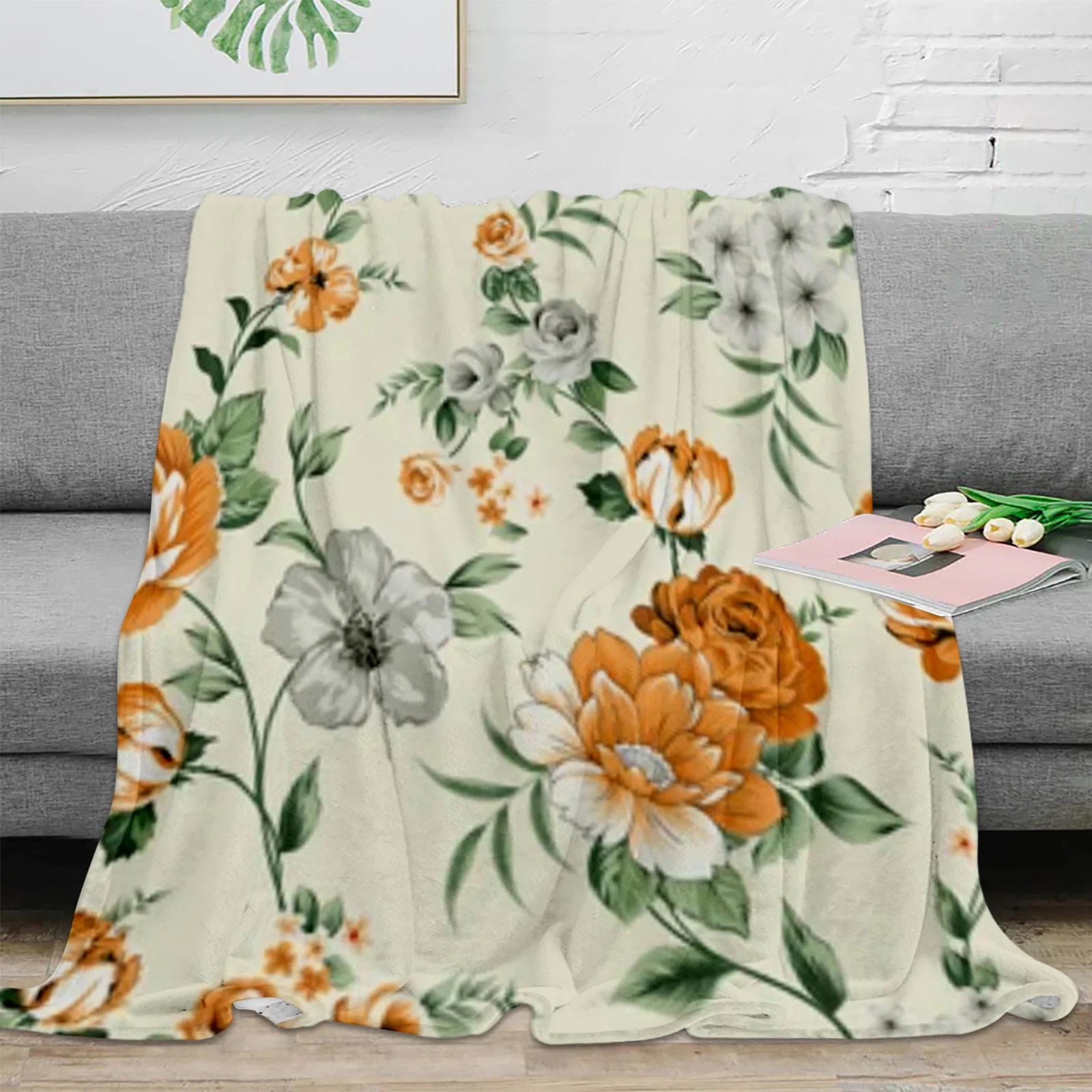 Is What Size 60 * 50 Inch Soft Sofa Blanket For Sofa Camping Travel Night Cover Gold I 696454