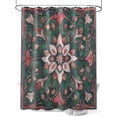 thumbnail image 1 of Vintage Flower Pattern Shower Curtain Set ，Waterproof Fabric Shower Curtains Red Flower Green Background Shower Curtains for Bathroom,Bathroom Decor 72"x84", 1 of 6