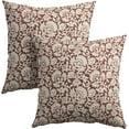thumbnail image 1 of Vintage Flower Pillow Covers 16x16 Inch Set of 2 Red Beige Floral Print Throw Pillow Cover Taupe Decorative Neutral Accent Farmhouse Pillow Covers Floral Pillowcases Cusion Cover for Bed Sofa Couch, 1 of 5