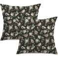thumbnail image 1 of Vintage Flower Pillow Covers 18x18 Set of 2 Rustic Old Style Cute Small Daisy Floral Black Cream Decorative Throw Pillows Outdoor Farmhouse Bird Pillow Covers, 1 of 6