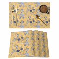 thumbnail image 1 of Vintage Flower Placemats Set of 4, Country Bird Garden Butterfly Yellow Placemats for Dining Table, Place Mats for Kitchen Tabletop, Waterproof Wipeable Dining Table Mats Set, 1 of 9