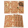 thumbnail image 1 of Vintage Flower Placemats Set of 8, Orange Bird Leaf Branch Botanical Tree Placemats for Dining Table, Place Mats for Kitchen Tabletop, Waterproof Wipeable Dining Table Mats Set, 1 of 9