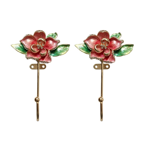Vintage Flower Shaped Decorative Wall Hooks Rack Hangers for Hanging Clothes Coats Towels Keys Hats, 3 Pack Antique Metal Mounted Wall Hook