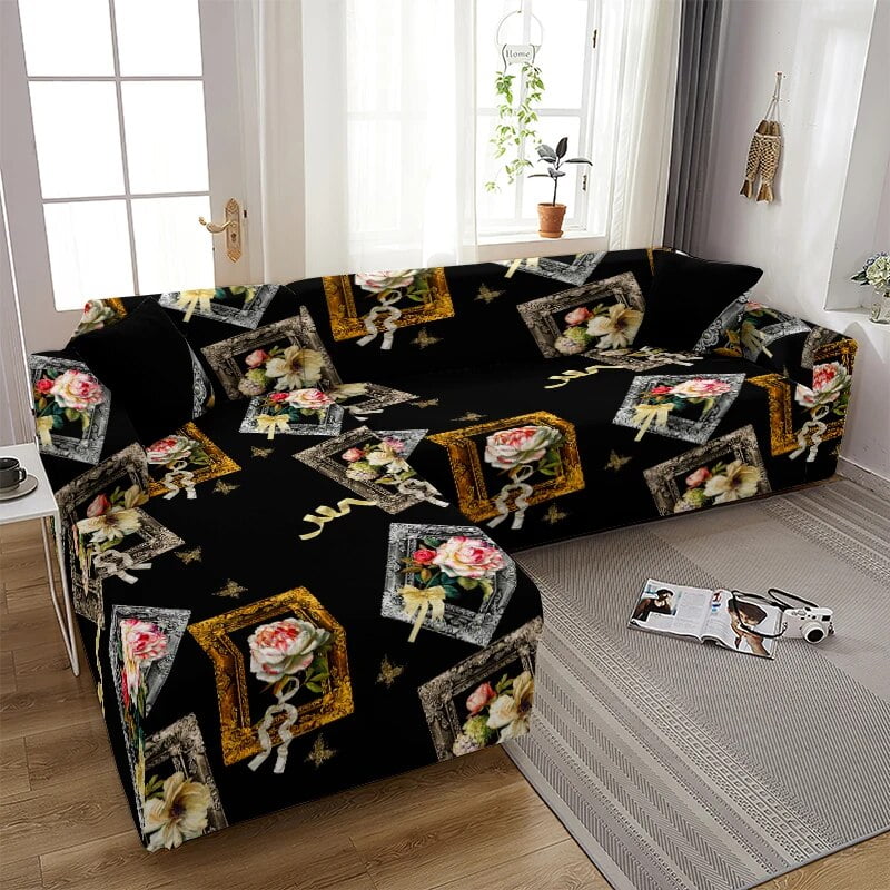 Vintage Flower Sofa Cover Farmhouse Home Floral Lattice Corner Sofa