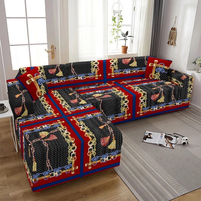 Vintage Flower Sofa Cover Farmhouse Home Floral Lattice Corner Sofa