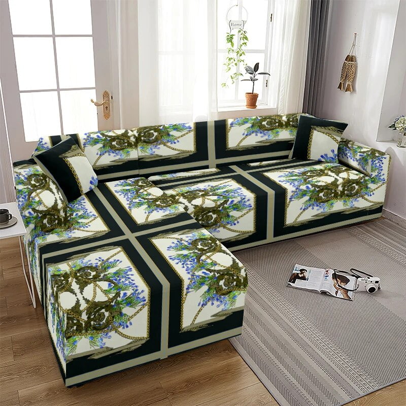 Vintage Flower Sofa Cover Farmhouse Home Floral Lattice Corner Sofa