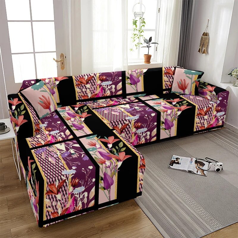 Vintage Flower Sofa Cover Farmhouse Home Floral Lattice Corner Sofa