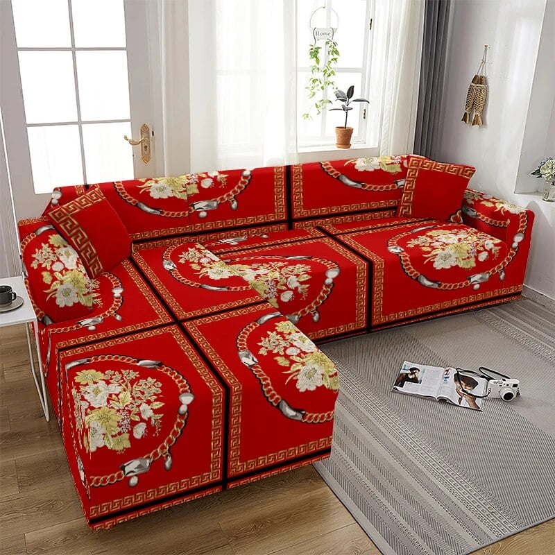 Vintage Flower Sofa Cover Farmhouse Home Floral Lattice Corner Sofa