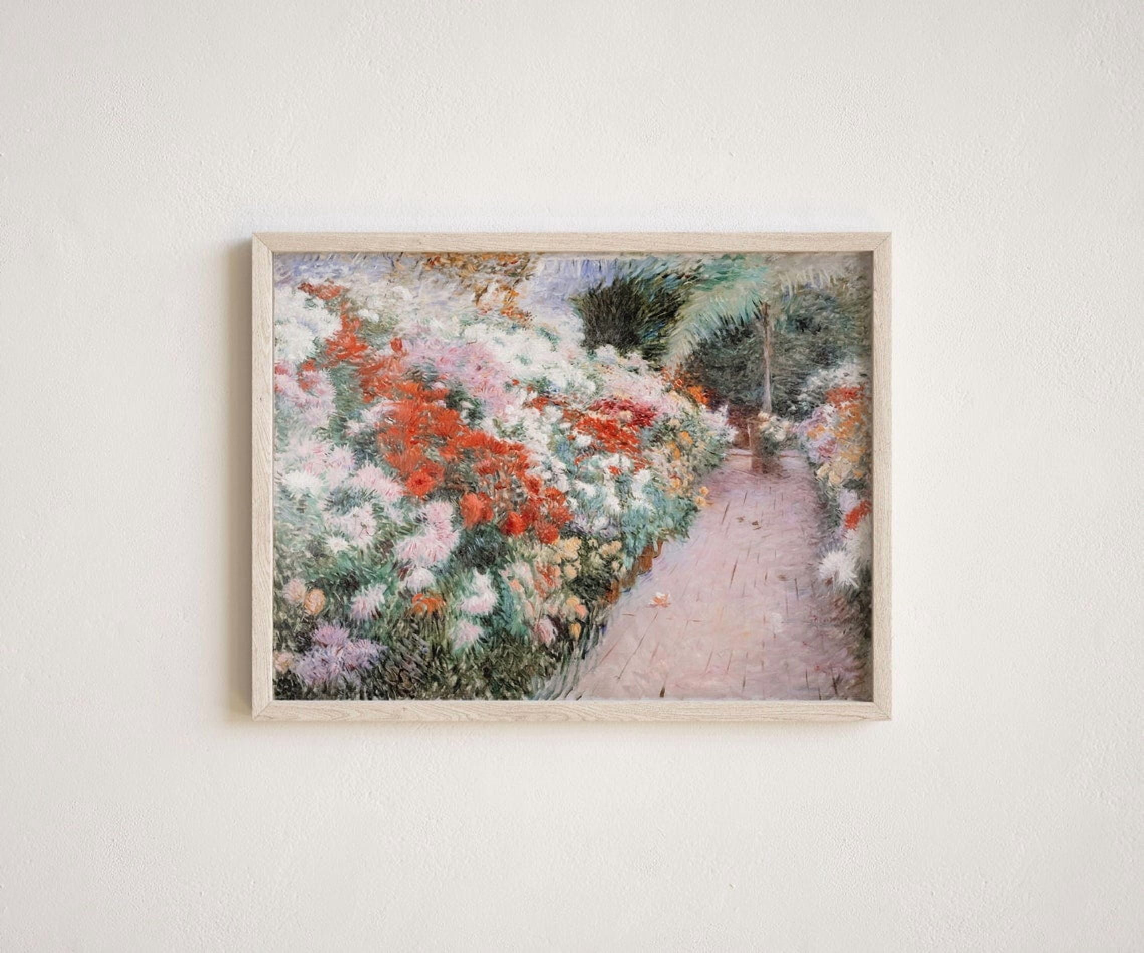 Vintage Flower Spring Chrysanthemums Wall Art Print, Pink Flowers ...