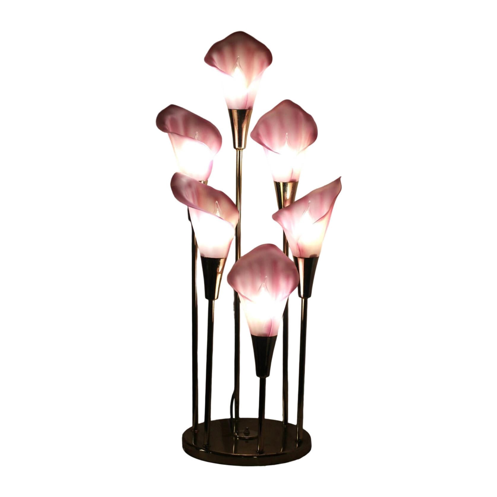 Vintage Flower Table Lamp & Horseshoe Night Light - Nostalgic Reading Light with Lucky Charm, Bedside Lamp for Bedroom, Desk and Vintage Decor， 4 Flowers