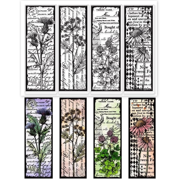 Vintage Flower and Text Background Clear Stamps Retro Flower Embossing Stamp Silicone Stamp Seal for DIY Scrapbooking and Card Making Paper Craft Decor