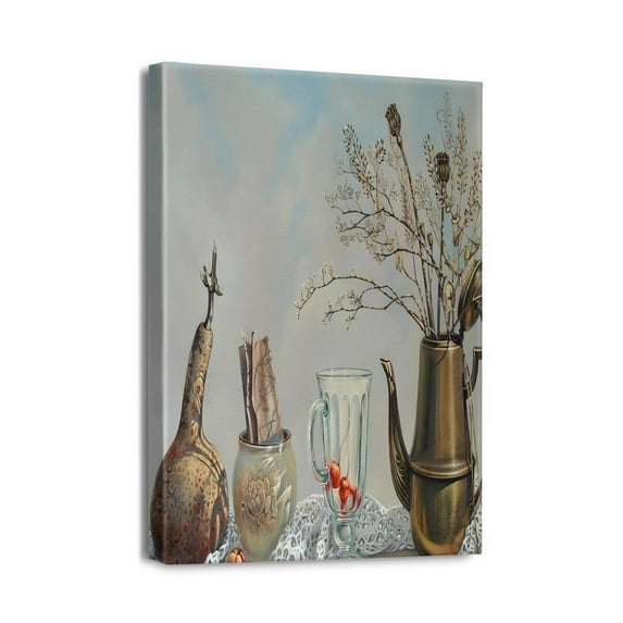 Vintage Flower Theme Wall Art Rustic, Unframed 12x16 Canvas Print; Enhances Any Modern Room or Home Decor