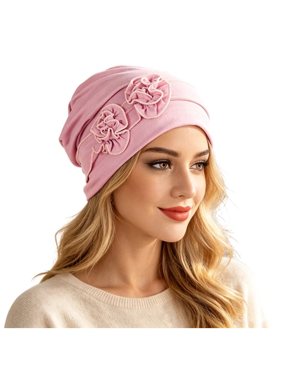 Vintage Flower Turban Hats for Women Beanie Chemo Cancer Headwrap Patient Hair Loss Covering Headwear