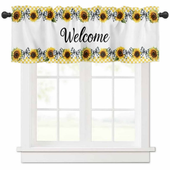 Vintage Flower Valances for Windows Farmhouse Kitchen Curtains Valances Rod Pocket Valance Curtains for Kitchen Windows Spring Botanical Lavender Daisy Wood Window Valances for Bathroom 60"x18"