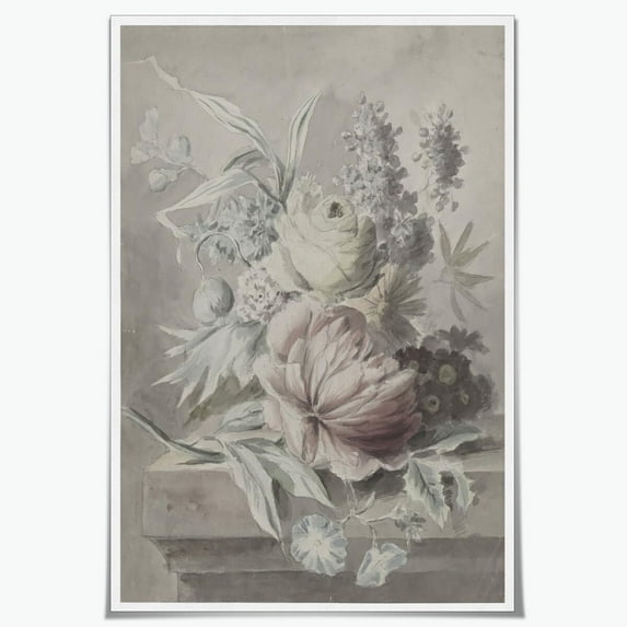 Vintage Flower Wall Art Elegant Floral Poster Classic Botanical Canvas Print for Living Room Bedroom Office Timeless Wall Decor for Home for Nature Lovers 8x12in Unframed