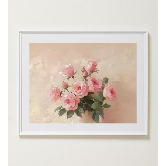 Vintage Flower Wall Art, Muted Pink Botanical, Moody Floral Poster, Gallery Vintage Wall Art, Wall Art Wall Art, Modern Wall Decor, 16x24 UNFRAMED